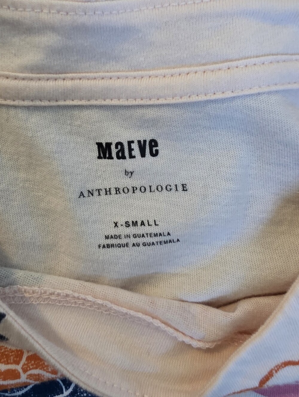 Maeve by Anthropologie Elephant Graphic Tee XS Floral 100% Cotton Short Sleeve - Picture 6 of 8
